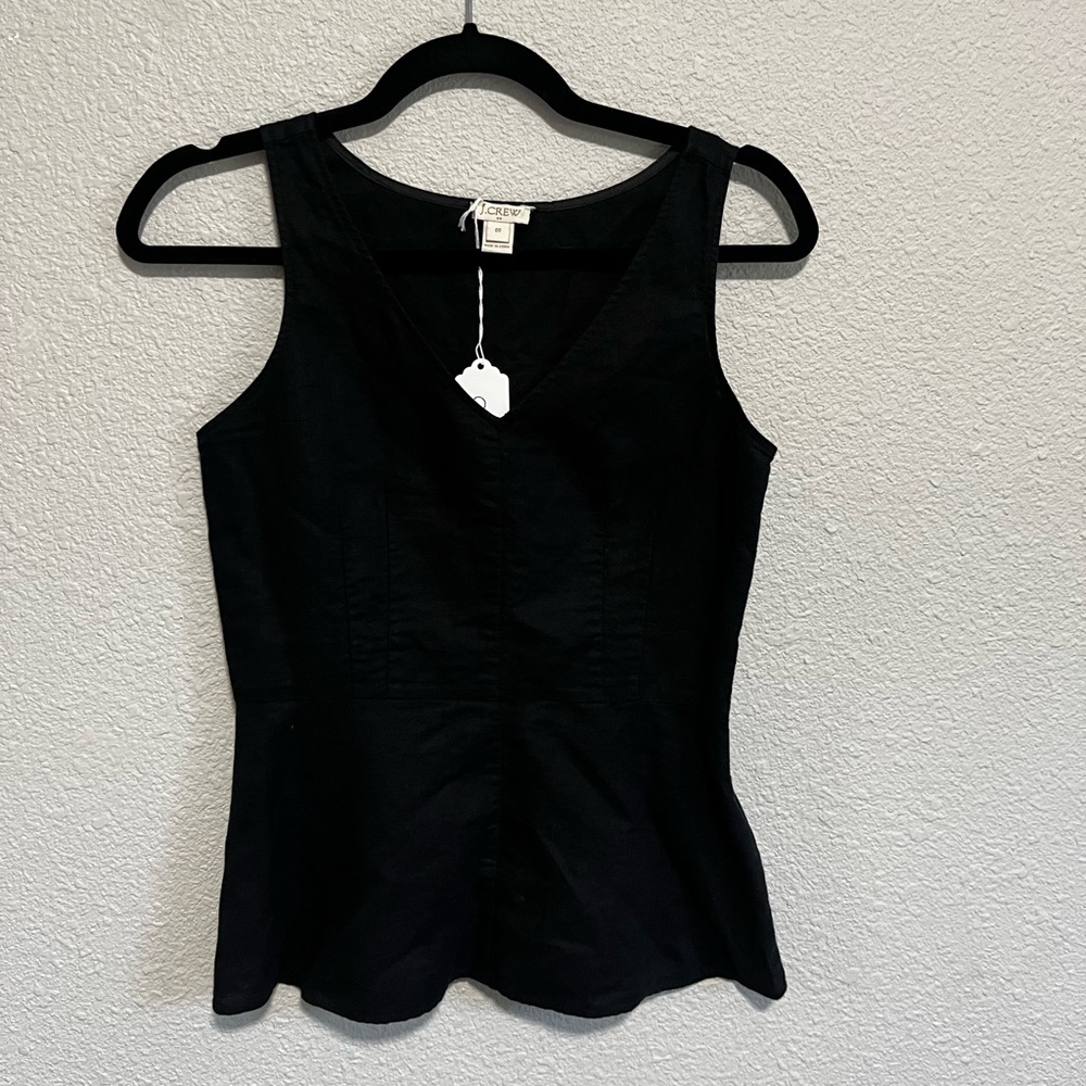 J. Crew Black Sleeveless V-Neck Tank Top